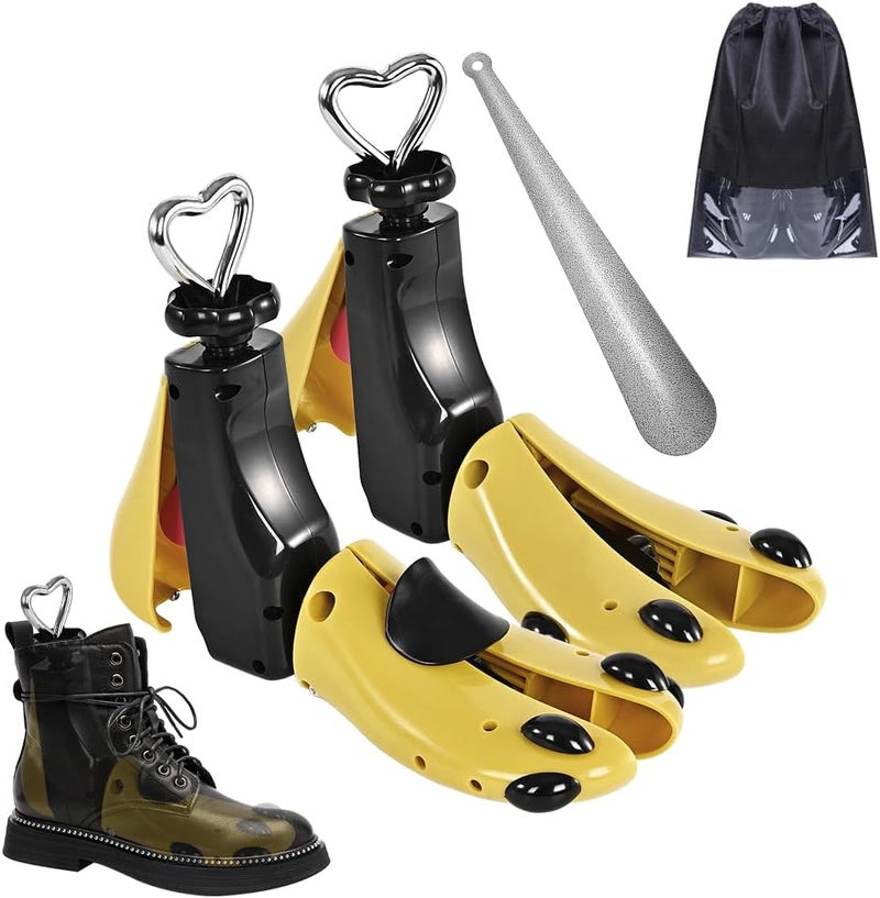 eachway Shoe Stretcher Women Men Professional Boot Stretcher Adjustable Width Length for Wide Feet (L (Wm's 11-14;men's 10-14) Yellow 2pcs) - Image 1